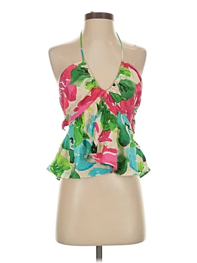 Pre-owned Zara Sleeveless Blouse In Green