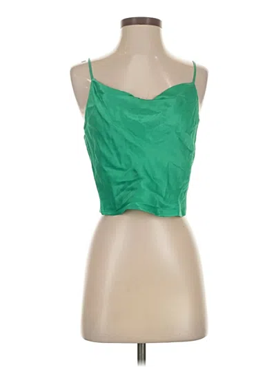 Pre-owned Zara Sleeveless Blouse In Green