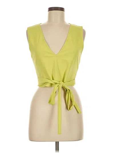 Pre-owned Zara Sleeveless Blouse In Green
