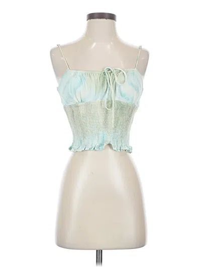 Pre-owned Zara Sleeveless Blouse In Green