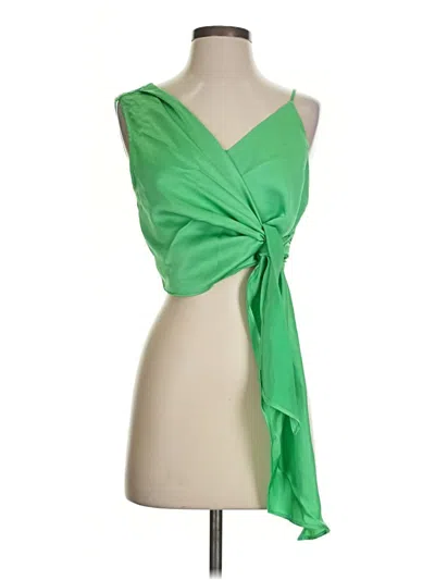 Pre-owned Zara Sleeveless Blouse In Green
