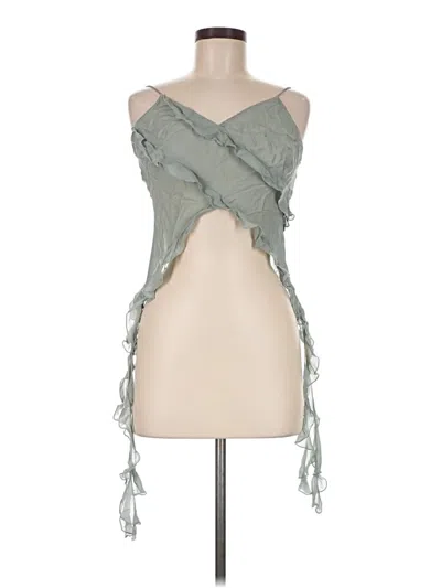 Pre-owned Zara Sleeveless Blouse In Green