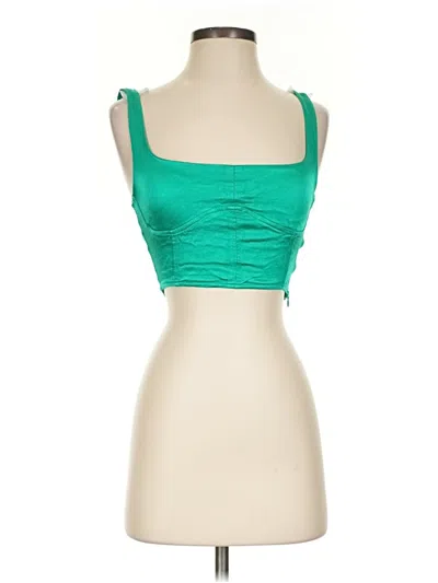 Pre-owned Zara Sleeveless Blouse In Green