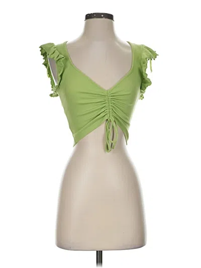 Pre-owned Zara Sleeveless Blouse In Green