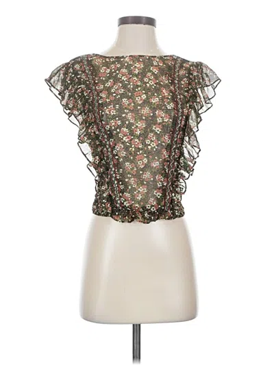 Pre-owned Zara Sleeveless Blouse In Green