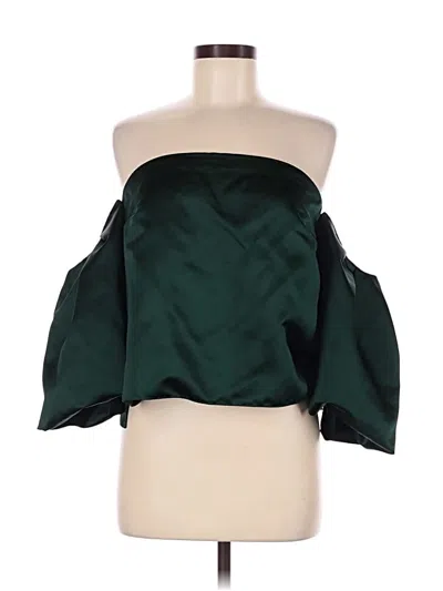 Pre-owned Zara Sleeveless Blouse In Green