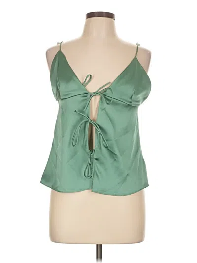 Pre-owned Zara Sleeveless Blouse In Green