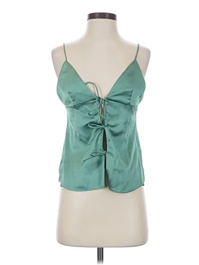 Pre-owned Zara Sleeveless Blouse In Green