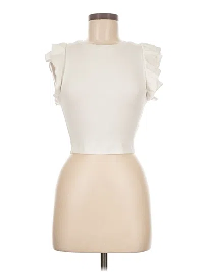 Pre-owned Zara Sleeveless Blouse In Ivory