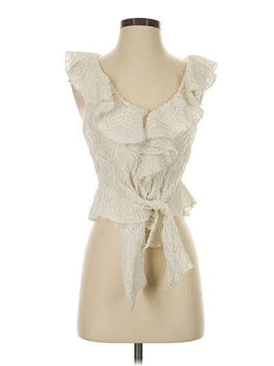 Pre-owned Zara Sleeveless Blouse In Ivory