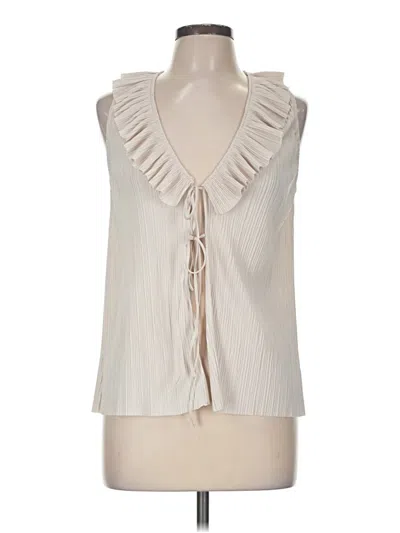 Pre-owned Zara Sleeveless Blouse In Ivory
