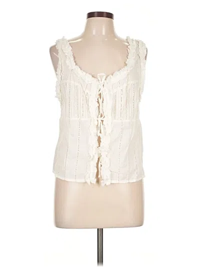Pre-owned Zara Sleeveless Blouse In Ivory