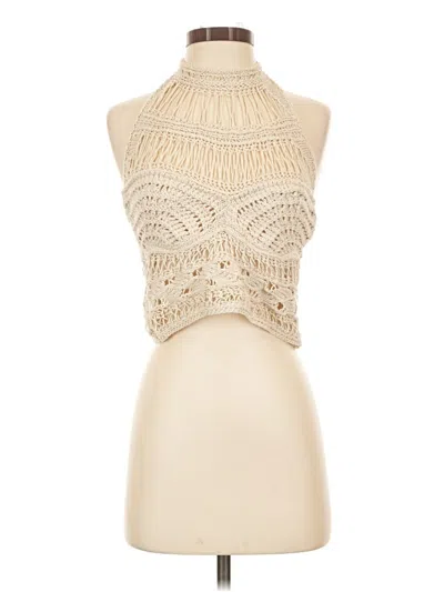 Pre-owned Zara Sleeveless Blouse In Ivory