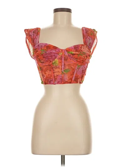 Pre-owned Zara Sleeveless Blouse In Orange