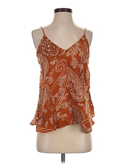 Pre-owned Zara Sleeveless Blouse In Orange