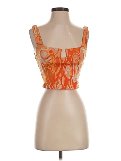 Pre-owned Zara Sleeveless Blouse In Orange