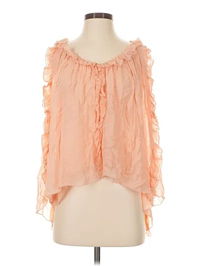Pre-owned Zara Sleeveless Blouse In Orange