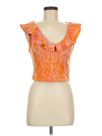 Zara Sleeveless Blouse In Orange
