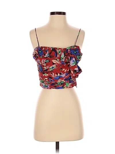 Pre-owned Zara Sleeveless Blouse In Red