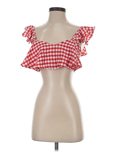 Pre-owned Zara Sleeveless Blouse In Red