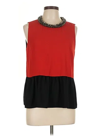 Pre-owned Zara Sleeveless Blouse In Red