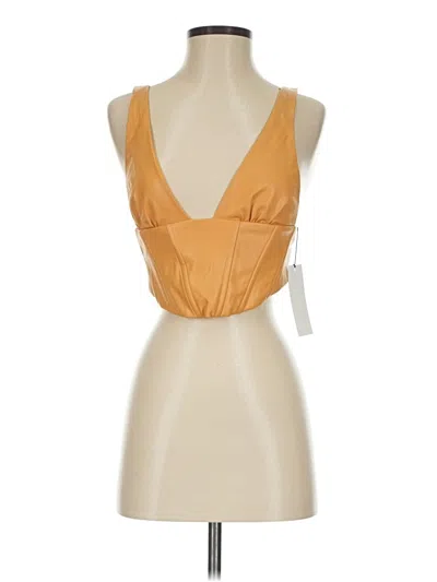 Pre-owned Zara Sleeveless Blouse In Tan