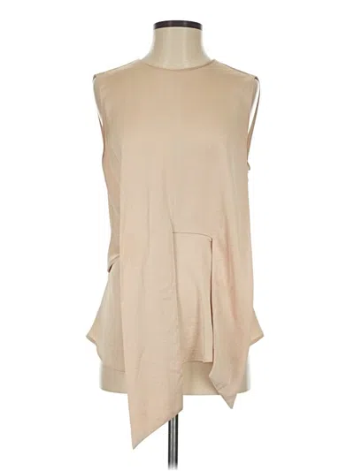 Pre-owned Zara Sleeveless Blouse In Tan