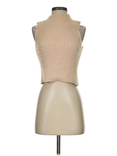 Pre-owned Zara Sleeveless Blouse In Tan