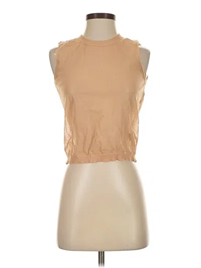 Pre-owned Zara Sleeveless Blouse In Tan