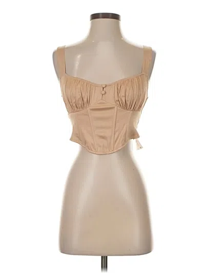 Pre-owned Zara Sleeveless Blouse In Tan