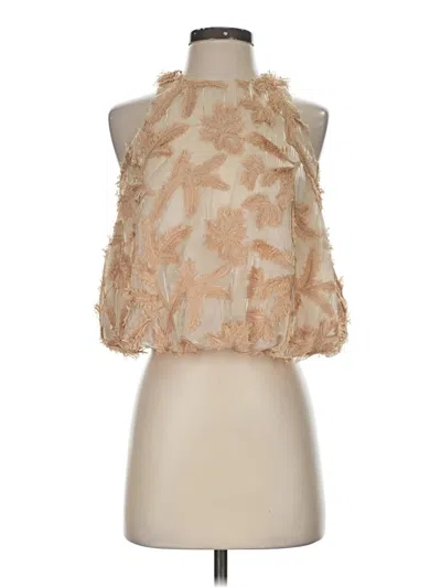 Pre-owned Zara Sleeveless Blouse In Tan