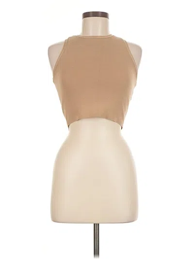 Pre-owned Zara Sleeveless Blouse In Tan