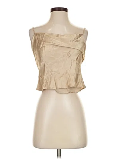 Pre-owned Zara Sleeveless Blouse In Tan