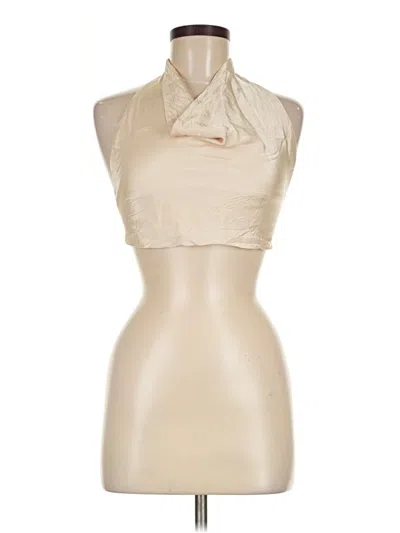 Pre-owned Zara Sleeveless Blouse In Tan