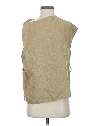 Pre-owned Zara Sleeveless Blouse In Tan