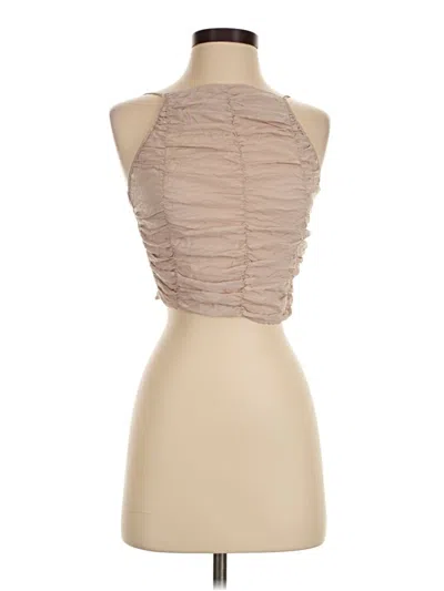 Pre-owned Zara Sleeveless Blouse In Tan
