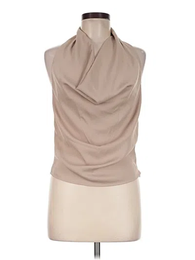 Pre-owned Zara Sleeveless Blouse In Tan