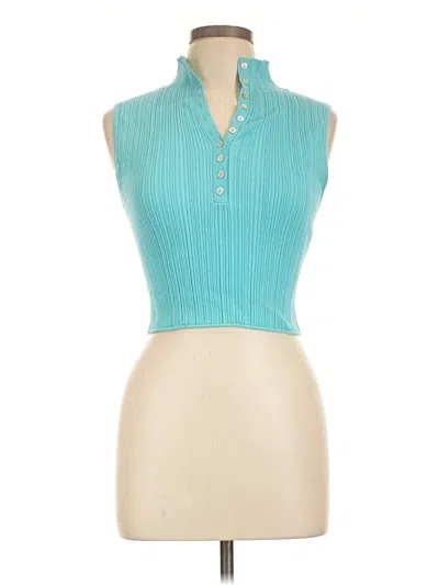 Pre-owned Zara Sleeveless Blouse In Teal