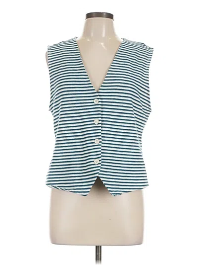 Pre-owned Zara Sleeveless Blouse In Teal