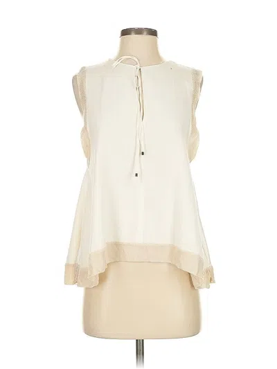 Pre-owned Zara Sleeveless Blouse In White