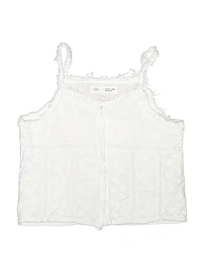Pre-owned Zara Kids' Sleeveless Blouse In White
