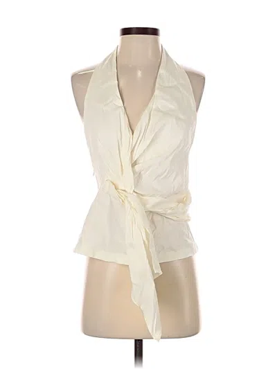 Pre-owned Zara Sleeveless Blouse In White