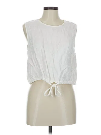 Pre-owned Zara Sleeveless Blouse In White