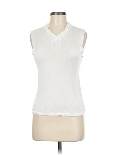 Pre-owned Zara Sleeveless Blouse In White