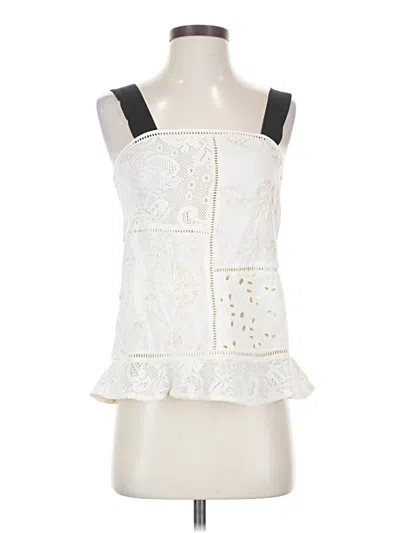 Pre-owned Zara Sleeveless Blouse In White