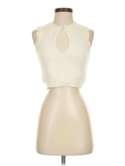Pre-owned Zara Sleeveless Blouse In White