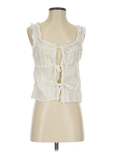 Pre-owned Zara Sleeveless Blouse In White