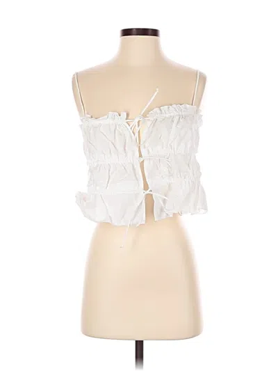 Pre-owned Zara Sleeveless Blouse In White