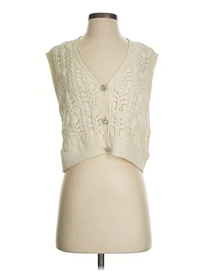 Pre-owned Zara Sleeveless Blouse In White