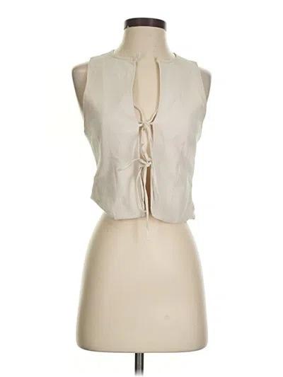Pre-owned Zara Sleeveless Blouse In White
